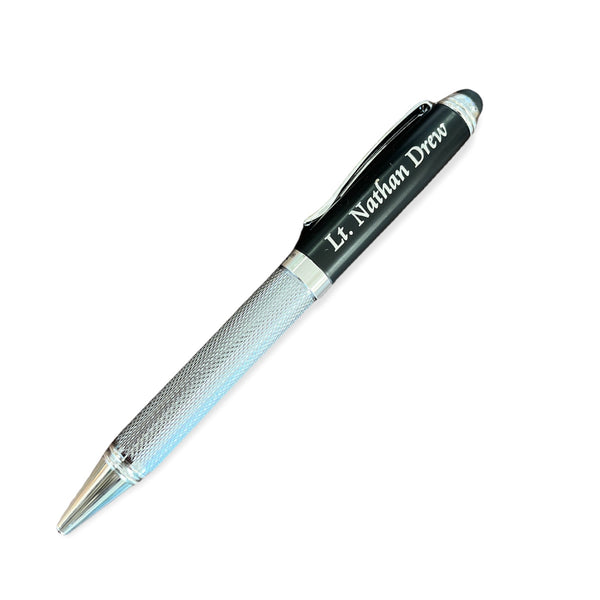 personalized black/silver pen