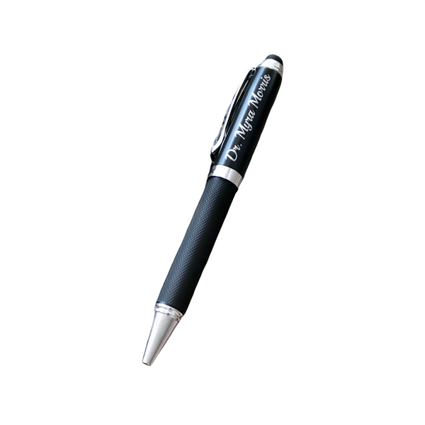 black engraved ballpoint pen