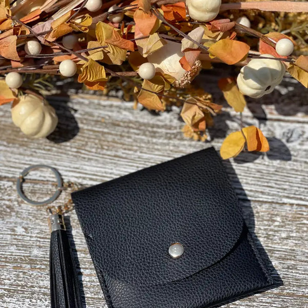 Keychain - Snap Closure Wallet Keychain w/ Tassel