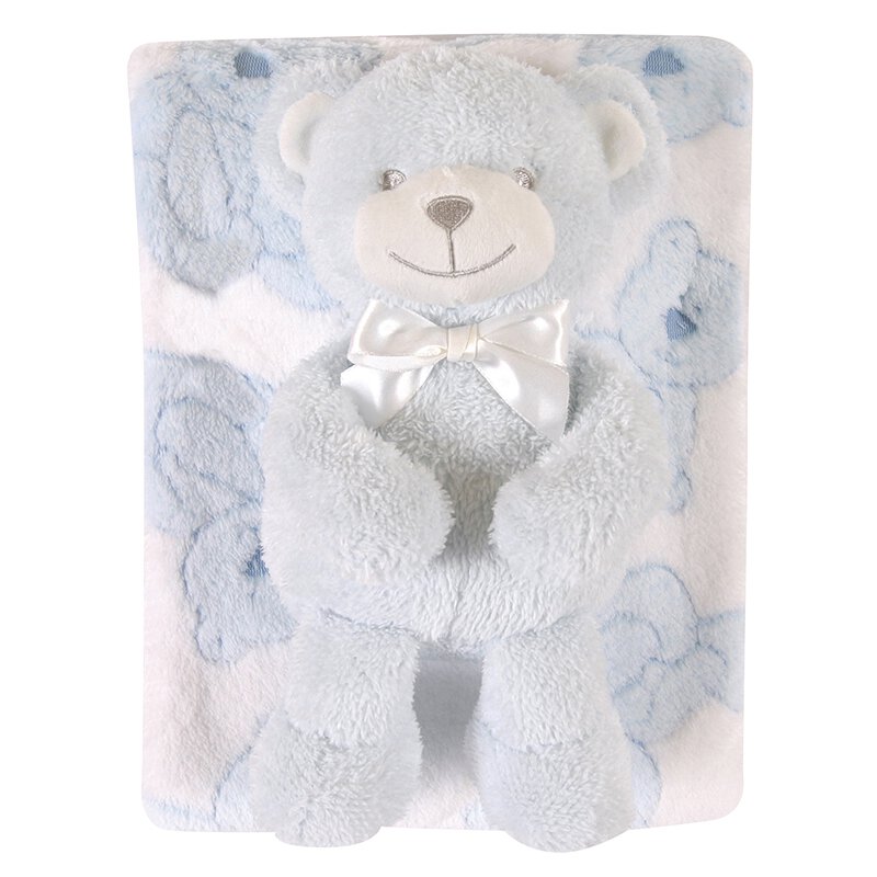 baby teddy bear and blanket set