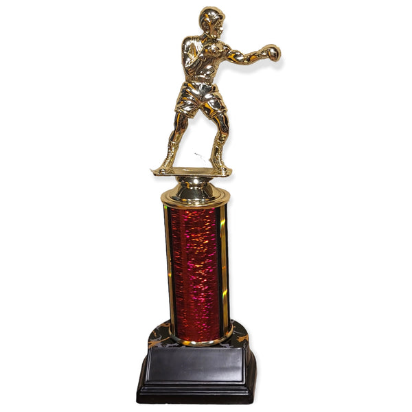 boxing trophy with free engraved plate