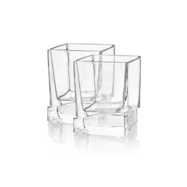 Heavy Square Base Whiskey Glasses