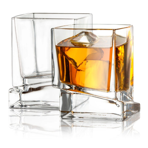 Heavy Square Base Whiskey Glasses