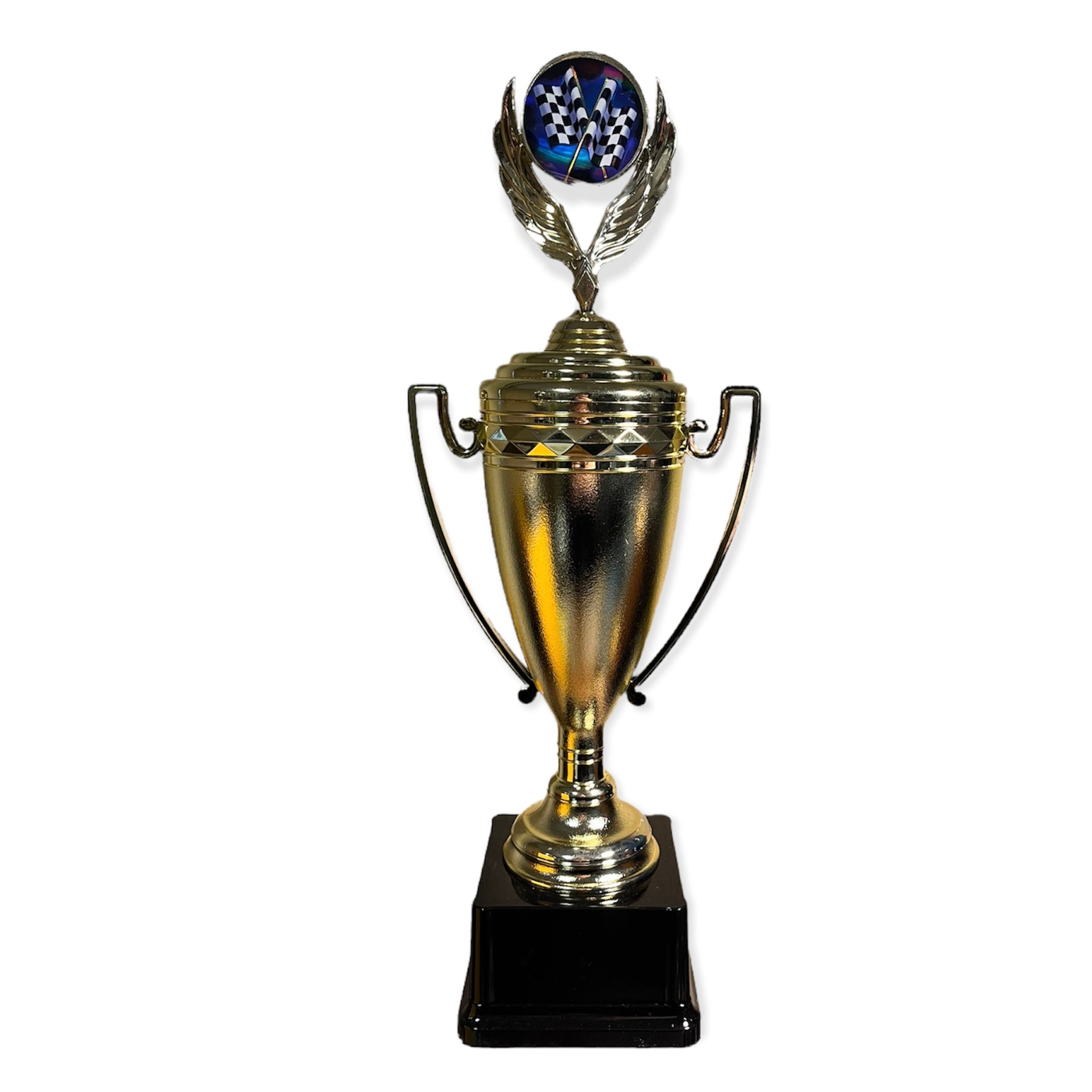checkered flag racing cup trophy