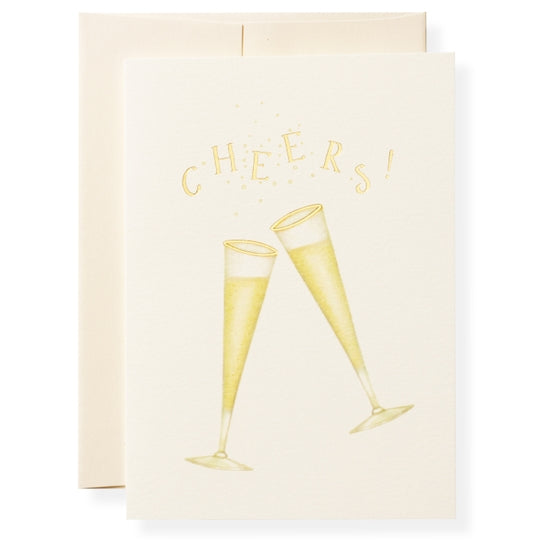 cheers clinking glasses greeting card