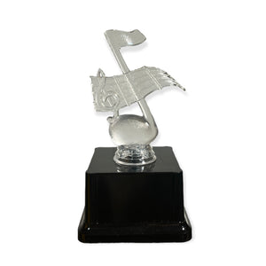 clear acrylic music note trophy with free engraved plate