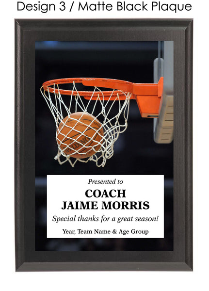 Basketball Coach's Plaque - Generic