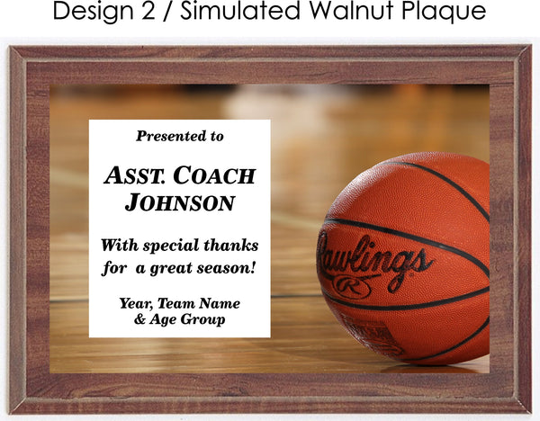 Basketball Coach's Plaque - Generic