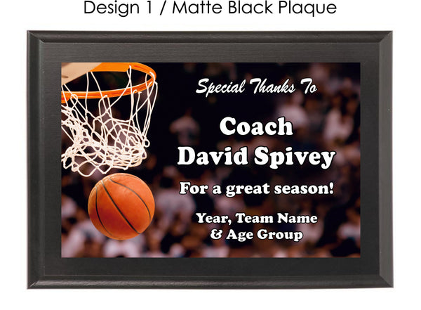 Basketball Coach's Plaque - Generic