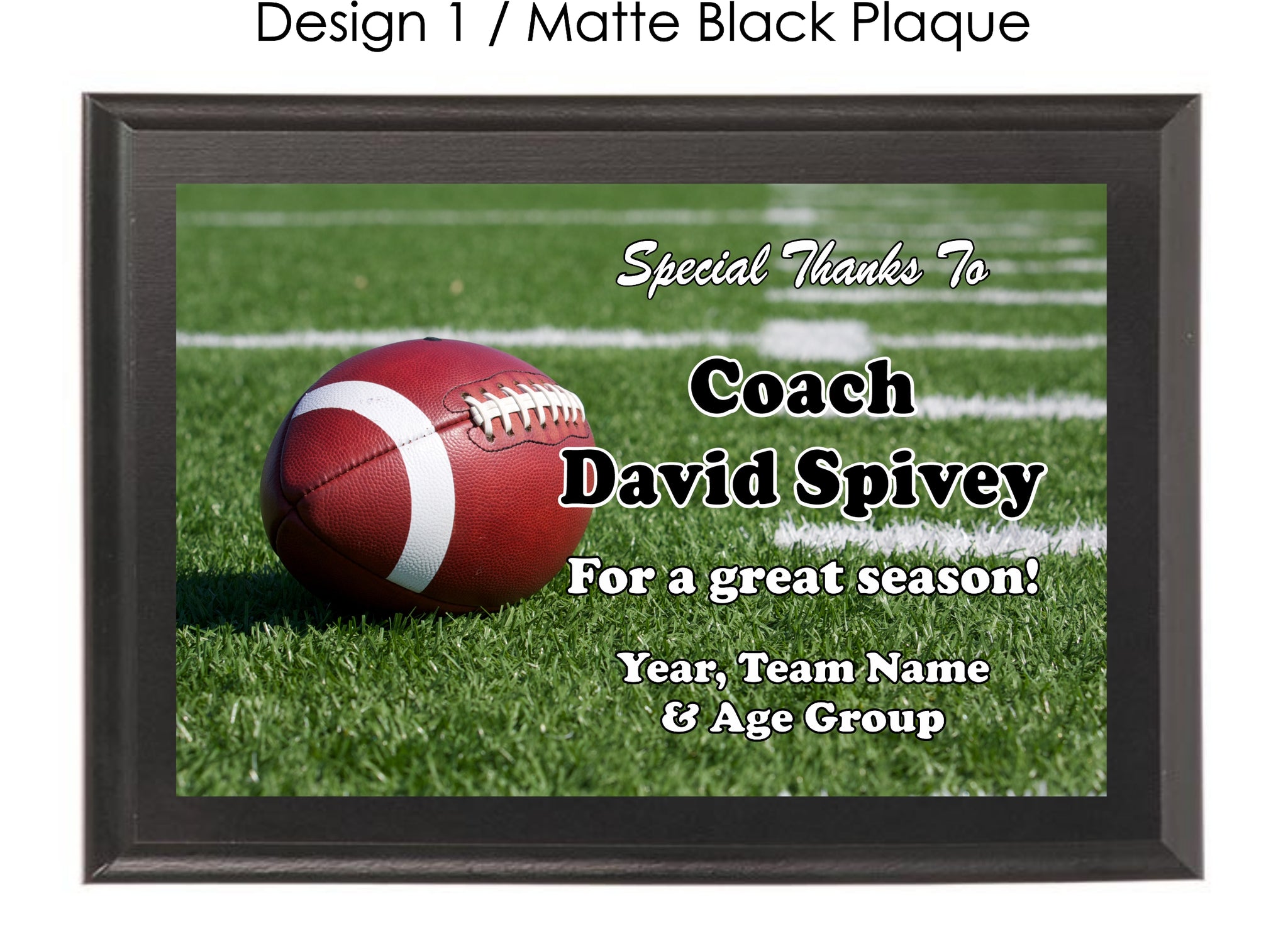 Football Coach's Plaque - Generic