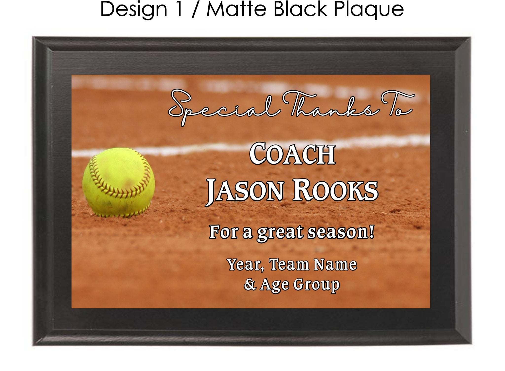 Softball Coach's Plaque - Generic