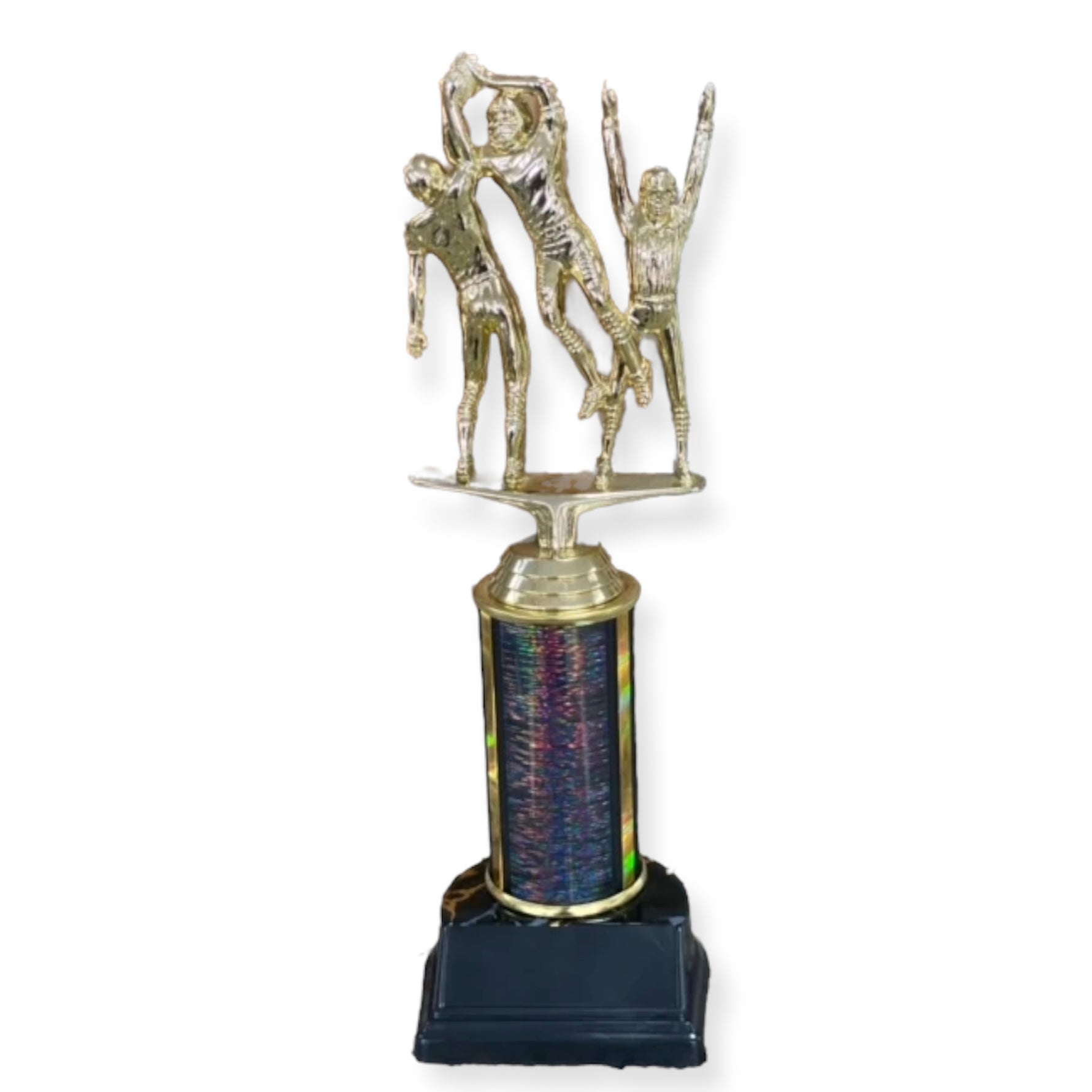 touchdown colored column football trophy