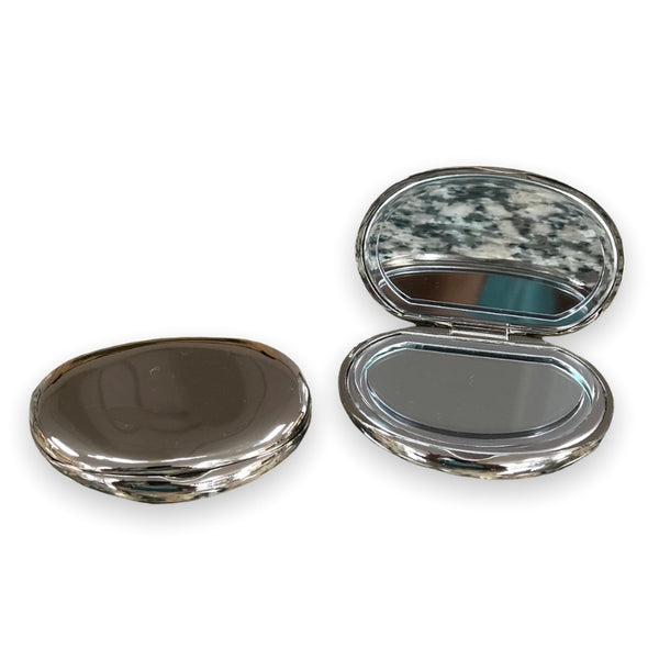 Compact Mirror - Silver Oval