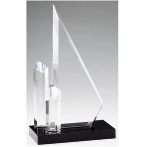 Custom engraved sculpture crystal award.