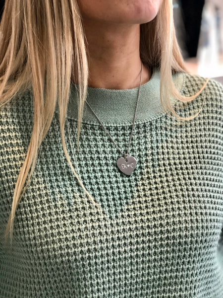 Personalized Silver Heart Pendant Necklace