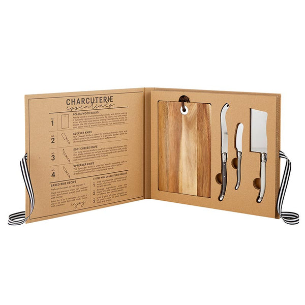 cutting board and cheese knife set