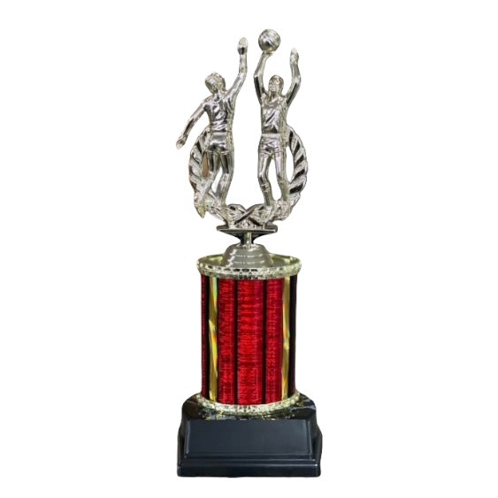 red column basketball trophy