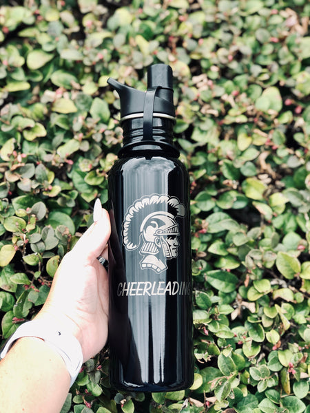 25oz Engraved Black Stainless Steel Water Bottle