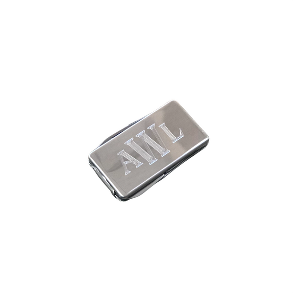 engraved silver money clip with tools