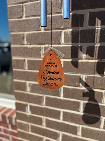 engraved wind chime