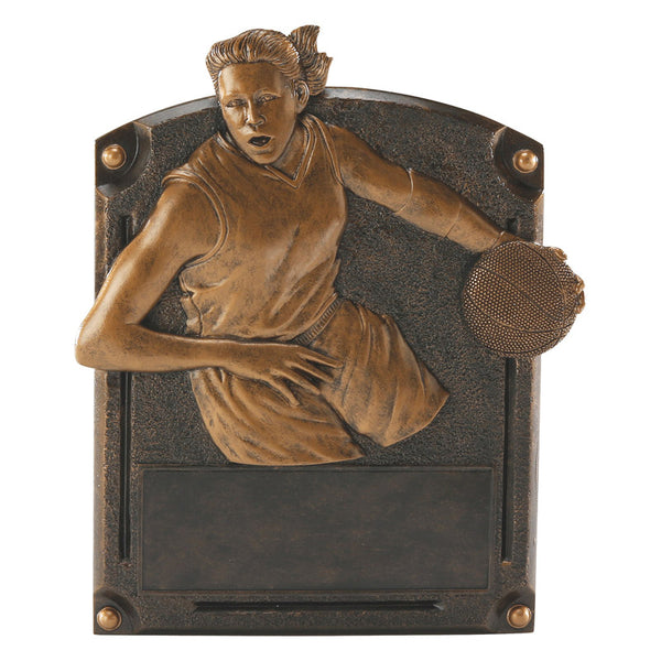 Bronze female basketball resin