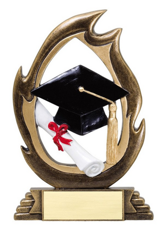 flame graduation trophy