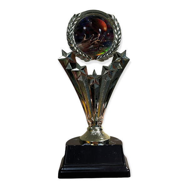 full color football trophy with free engraved plate