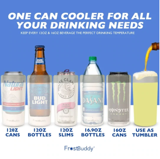Etched Universal Frost Buddy Can Coolers 