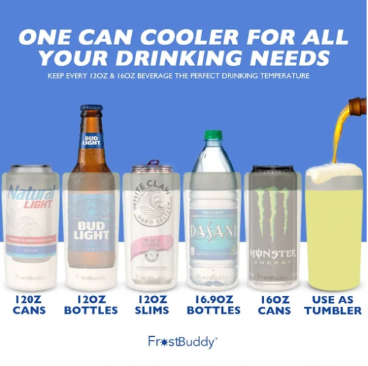 Frost Buddy Universal Can Cooler, Slim Can Cooler, 12 Ounce Can