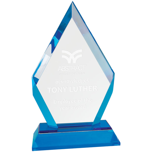 blue frosted diamond acrylic award with free engraving