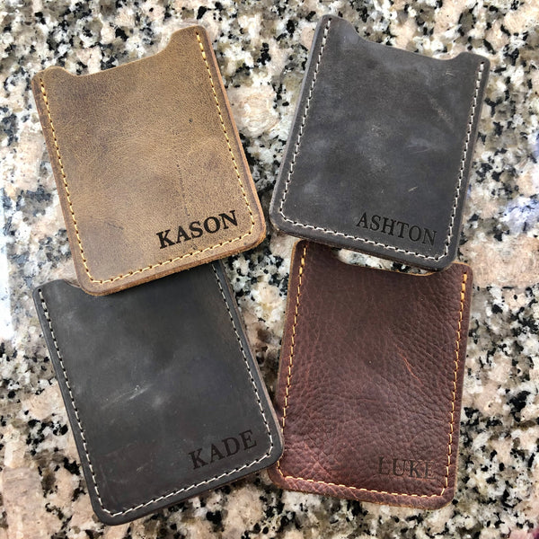 Genuine Leather Money Clip/Card Holder