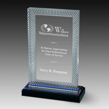 blue rectangle acrylic award