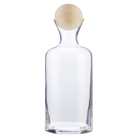 glass decanter with wood stopper
