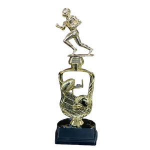 Gold running back football player trophy