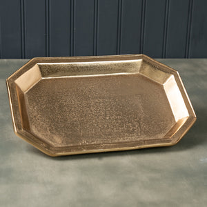 Tray - Gold Octagon Hammered