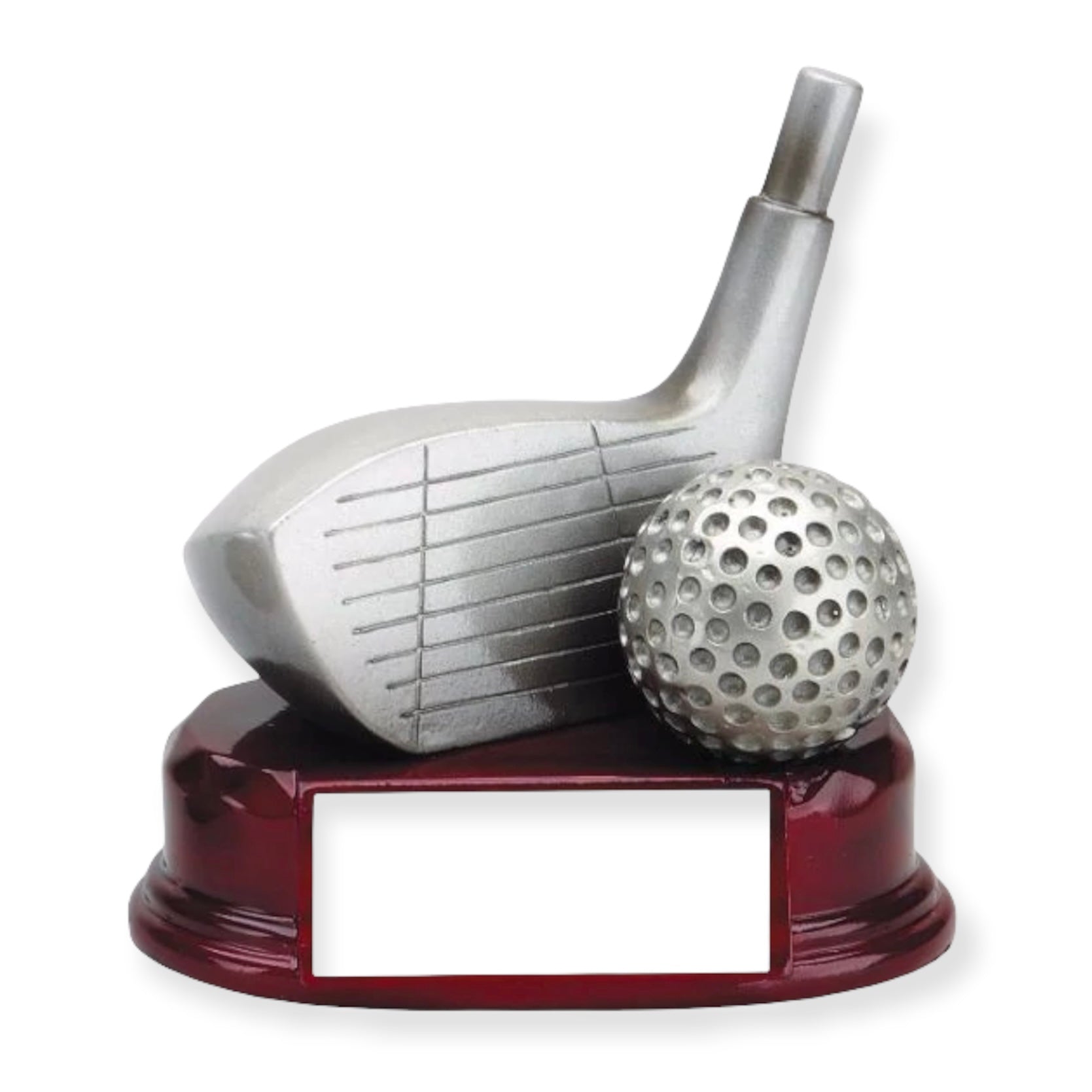 golf driver trophy with engraved plate