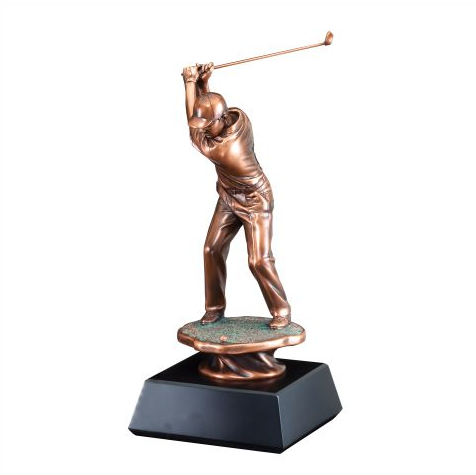 bronze engraved golf tournament trophy