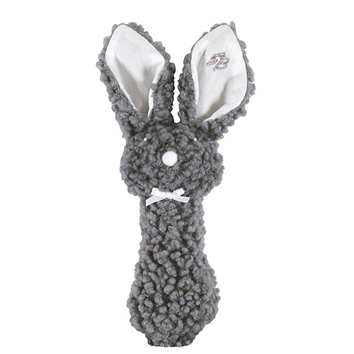grey unisex bunny baby rattle