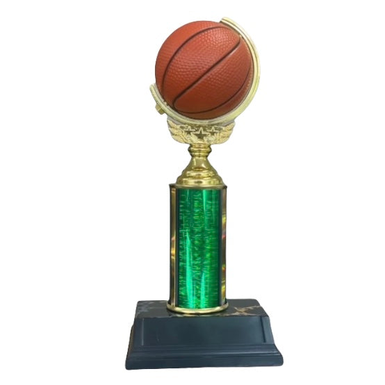 spinning basketball column trophy