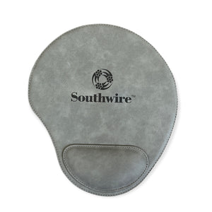 personalized grey leatherette mouse pad