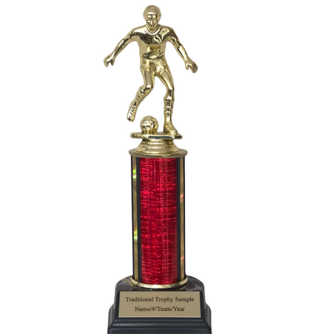 Soccer Trophy w/ Colored Column to match team colors.