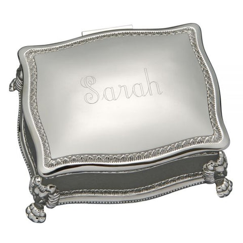 Figaro silver engraved jewelry box