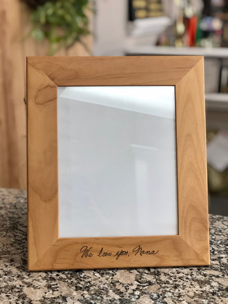 engraved wood picture frame