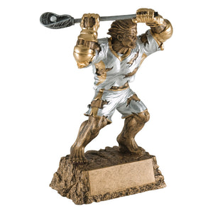 Custom engraved hulk lacrosse trophy.