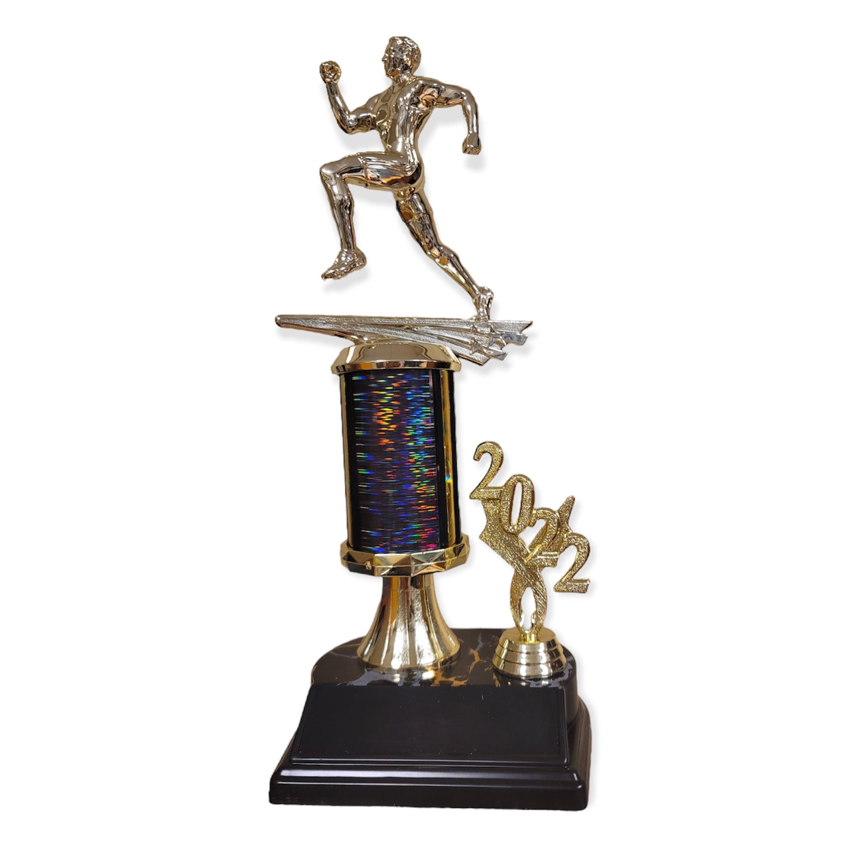 male track trophy with free engraved plate