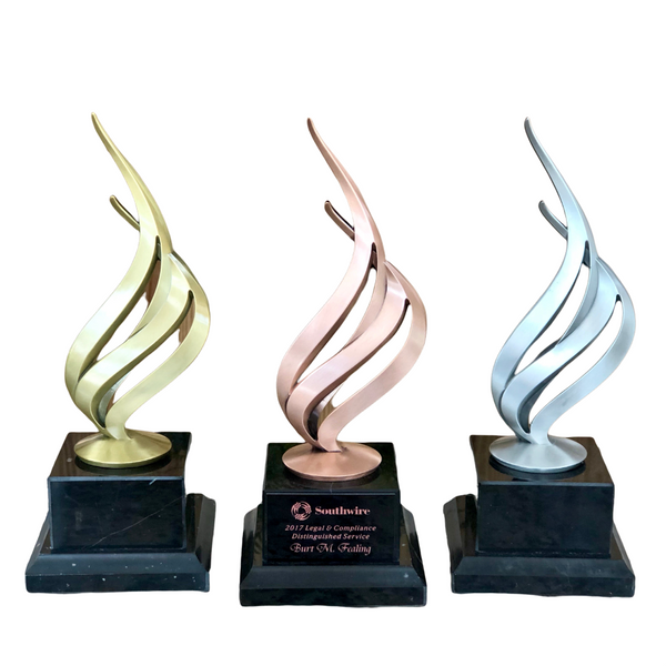 Flame Toppers on Marble Bases / Marble Flame Trophies