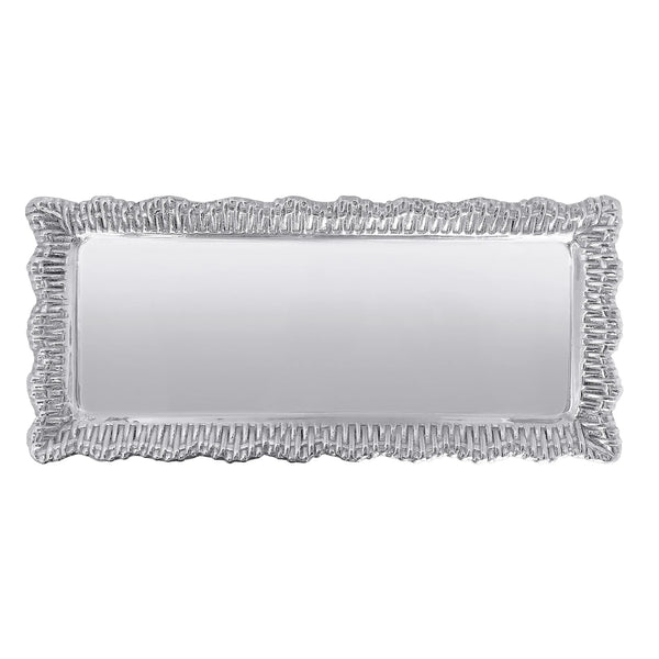 Mariposa Wicker Bordered Rectangular Tray
