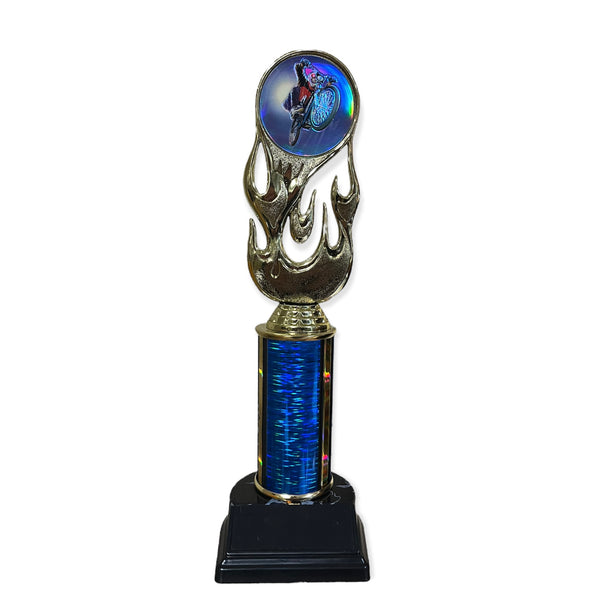 flame motocross racing trophy