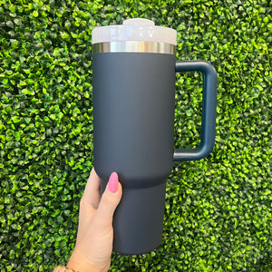 navy 40 oz tumbler with handle