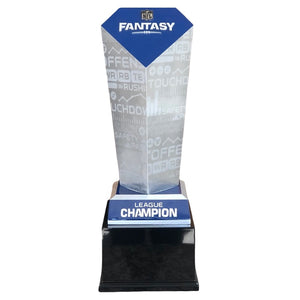 large NFL fantasy football champion trophy with free engraved plate